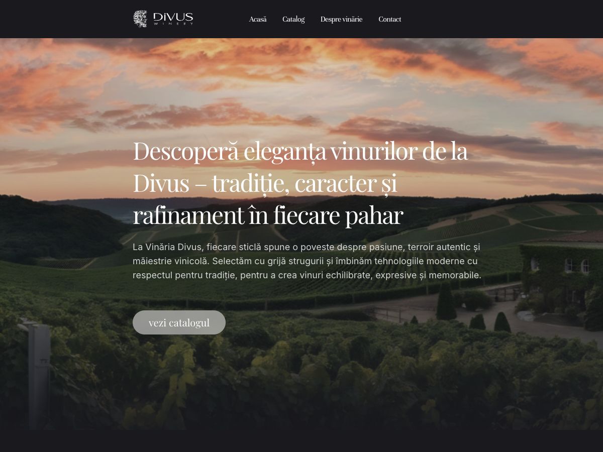 Captură din proiectul Divus Winery