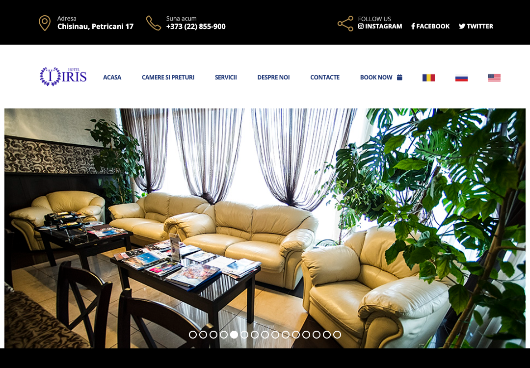 Screenshot of the Iris Hotel project